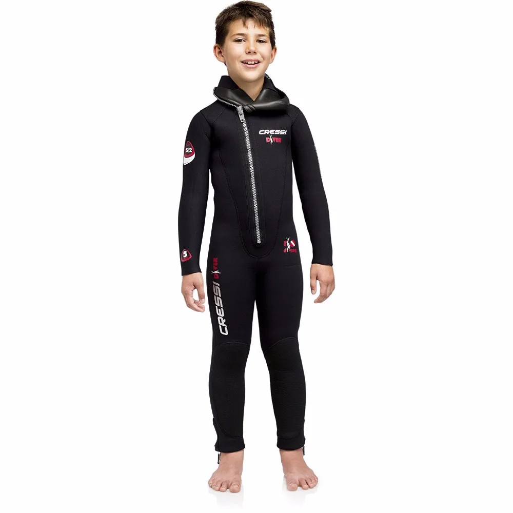 

Cressi DIVER JUNIOR 5mm All-in-one Wetsuit Children Professional Neoprene Wetsuits Scuba Diving suit for Kids