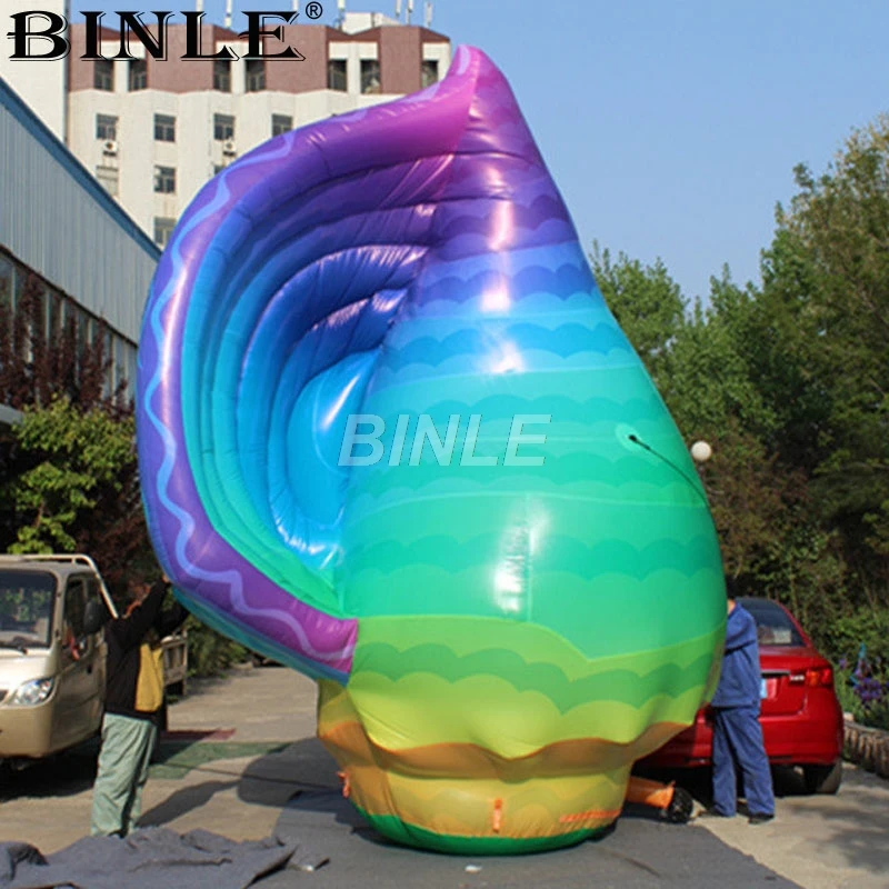 

4m 6m 8m Giant beautiful beach decoration colored inflatable conch shell for advertising