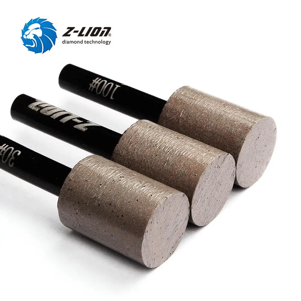 Z-LION Alat Berlian untuk Mengasah Latihan Logam Sintered Diamond Grinding Ukiran Alat Abrasive Countersink Kerucut Silinder Bur