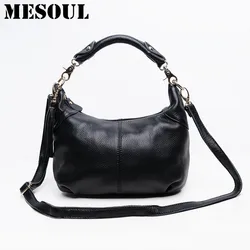 Candy color Fashion women Bags 100%Genuine Leather Women's Shoulder Handbag hobos Casual Purse Satchel cowhide ladies soft bag