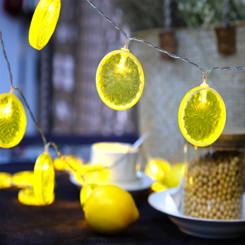 Lemon decoration 5m 20 led string Fairy lights holiday garland Led christmas lights indoor home outdoor wedding decor lamp EU/US