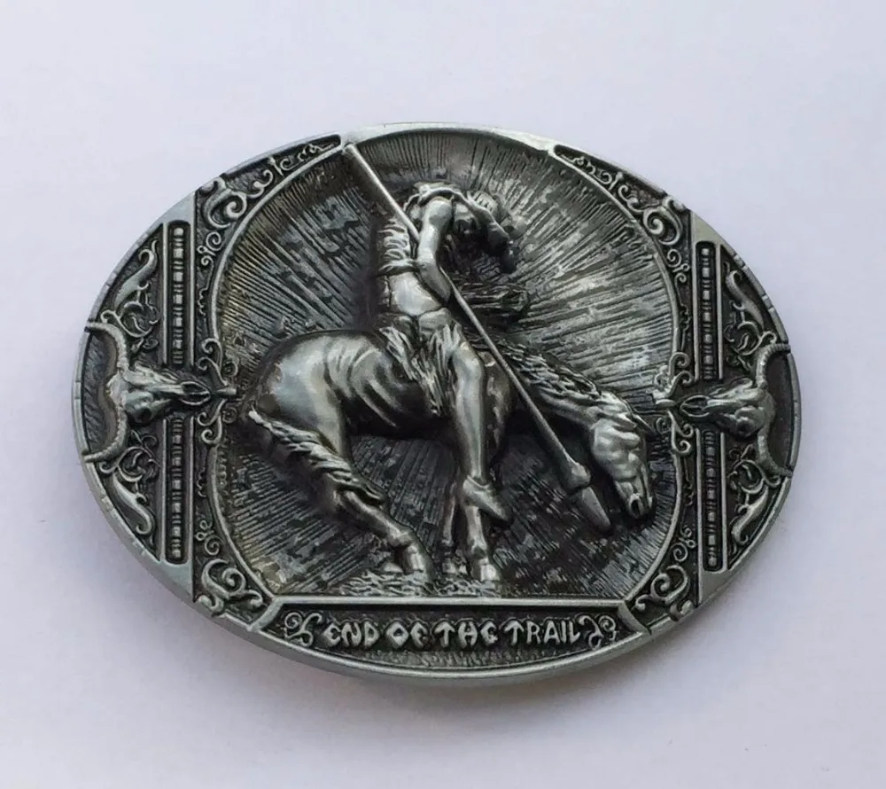 The End Of The Trail Horse Rider Western Belt Buckle