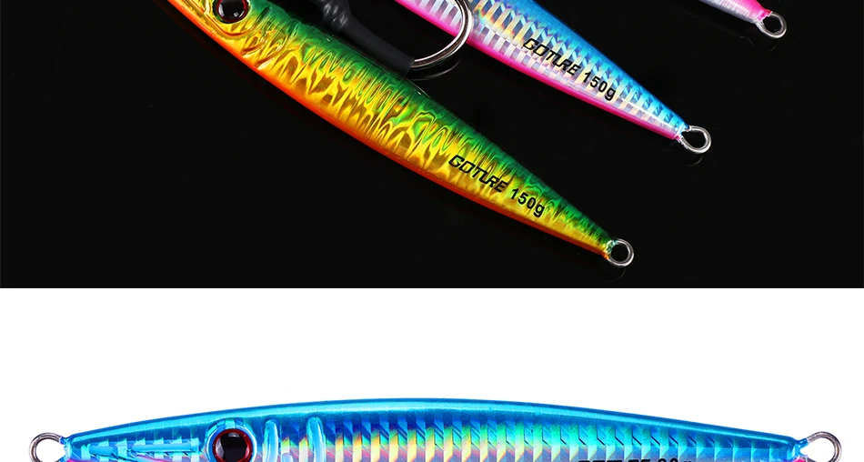 Goture Metalllöffel-Angelköder, 80 g, 100 g, 150 g, vertikale Blei-Jig-Jigging-Köder, Angel-Wobbler für Seebarsch, Big Game Sinking-Köder – Detail 13