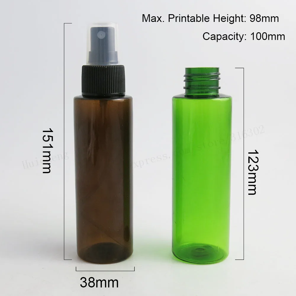 30 x 100ml Amber Blue Green Clear Pet Perfume Bottle 100CC Plastic Mist Sprayer Bottle Cosmecitc Container for Disinfectant