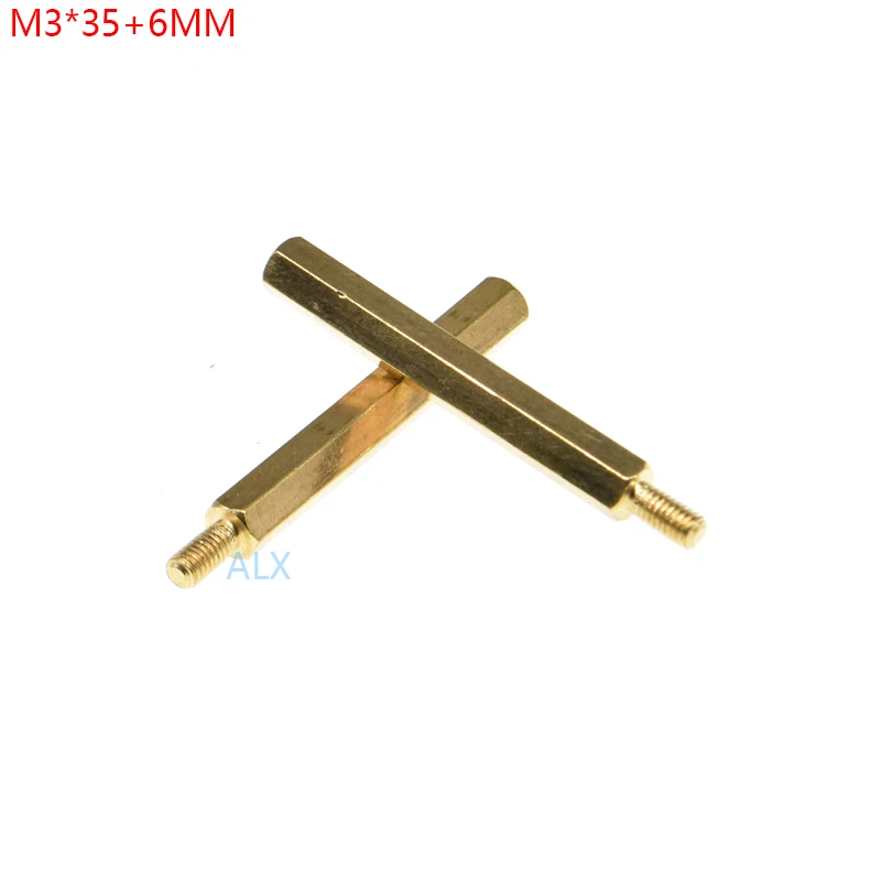 20PCS M3 * 35 + 6MM Hex หัวทองเหลืองระยะห่างของสกรูเกลียวเสา STANDOFF PCB M3 35 + 6มม.แกนหกเหลี่ยม Spacer 35 + 6 35มม.+ 6มม.