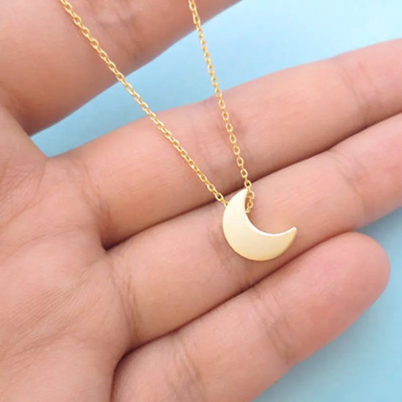 New Rescent Moon Pendant Clavicle Necklace Minimalist Women Fashion Collares Summer Everyday Jewelry Collares Bijoux