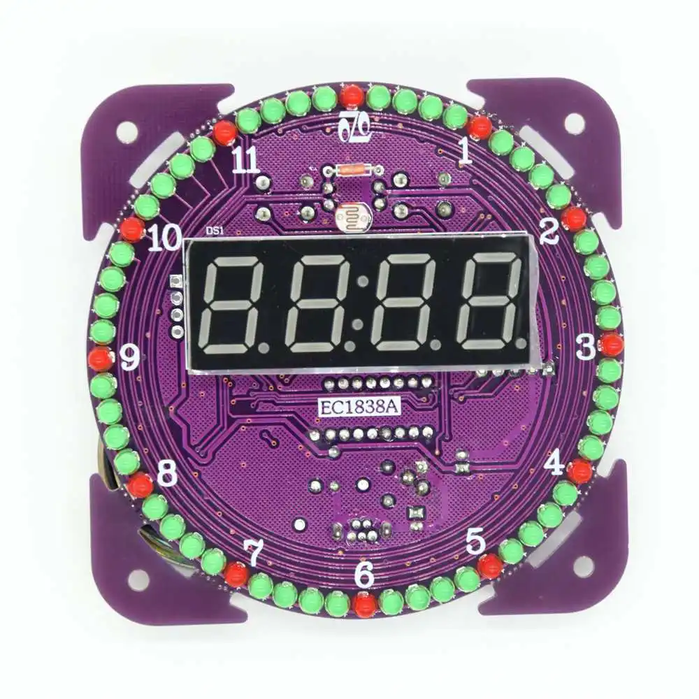 Quarta Generazione FAI DA TE EC1838A DS1302 di Controllo Della Luce di Rotazione HA PORTATO Orologio Elettronico Kit di Rotazione Elettronico Timer