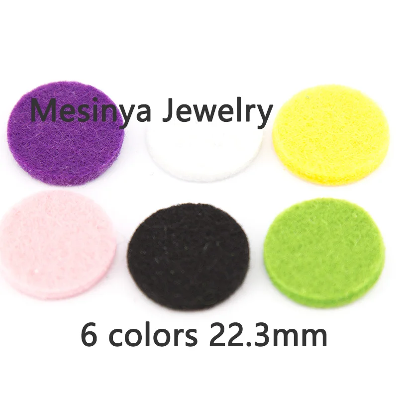 6 colors 22.5mm refill felt pads for 30mm Essential Oils Diffuser Lockets Perfume Aroma Locket pendant necklace