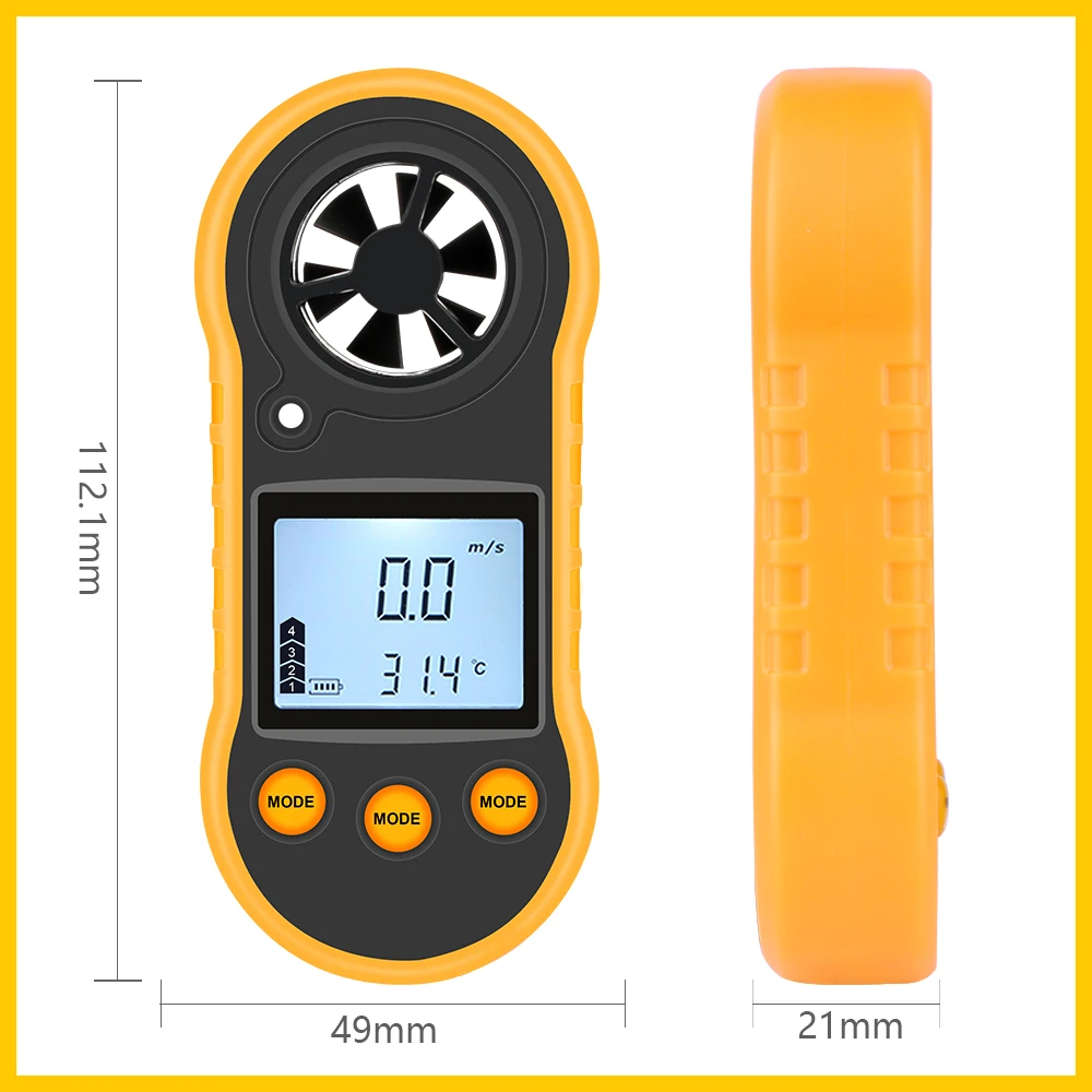 RZ Portable Anemometer Anemometro Wind Speed Gauge Meter LCD Digital Hand-held Measure Tool RZ818/GM816