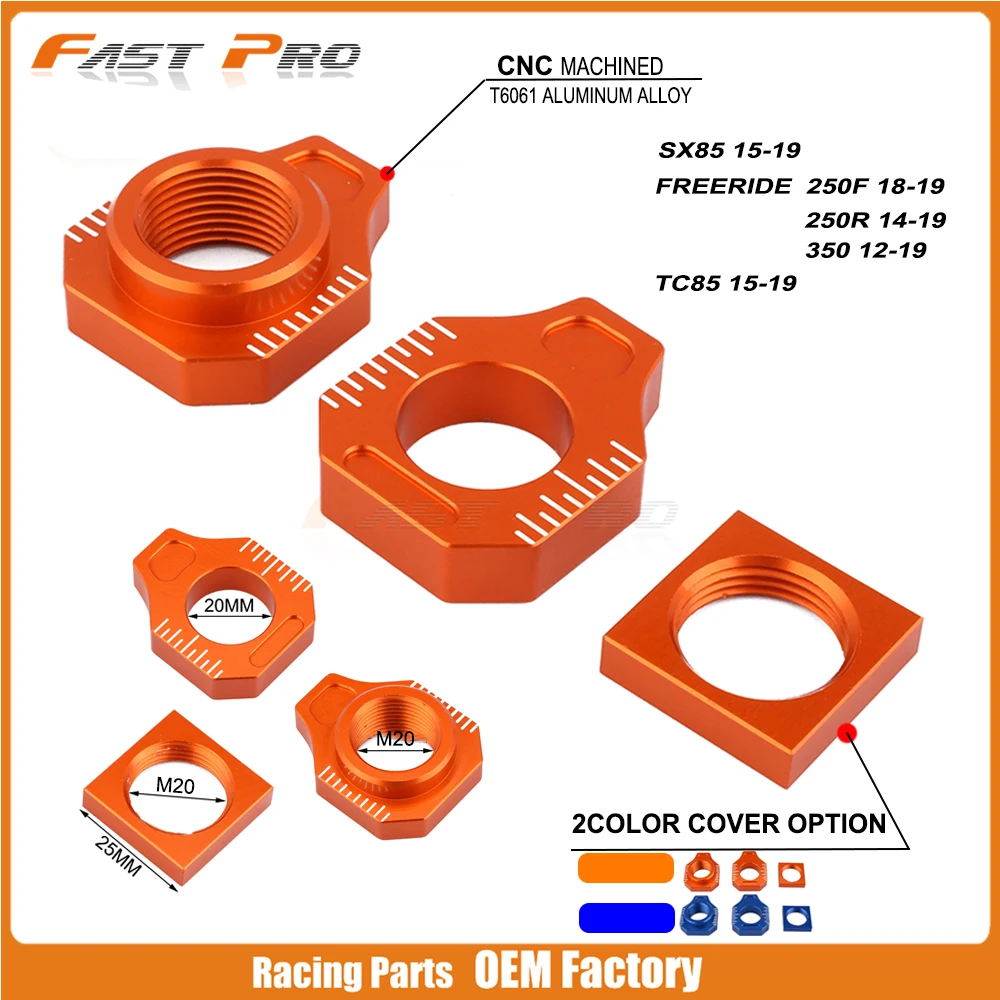 Motorcycle CNC Rear Chain Adjuster Axle Block For KTM SX85 SX 85 Freeride 250F 250R 350 For Husqvarna TC85 2015-2020