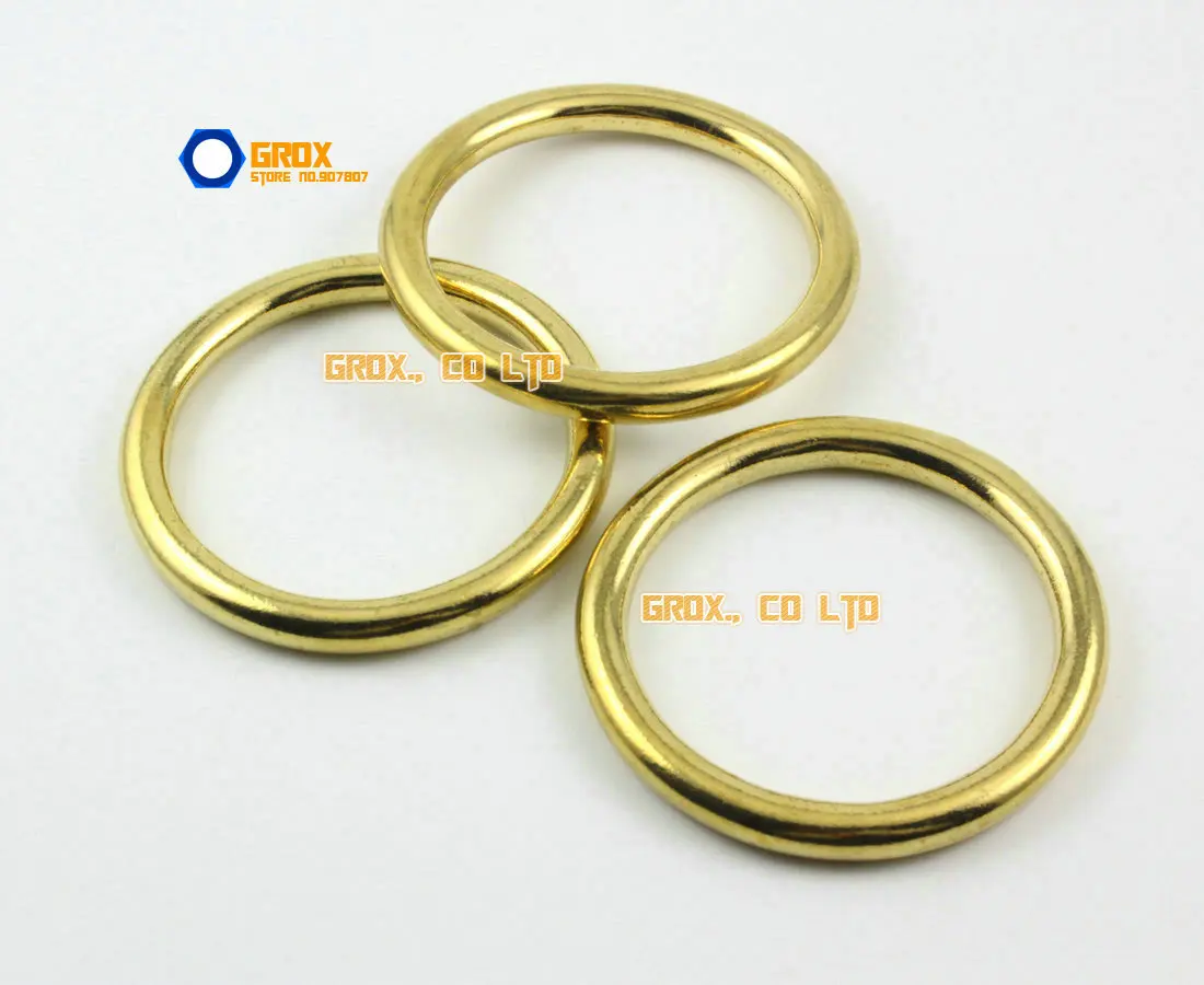 2 Pieces 50mm Solid Brass O Ring For Purse Bag Handbag Strap