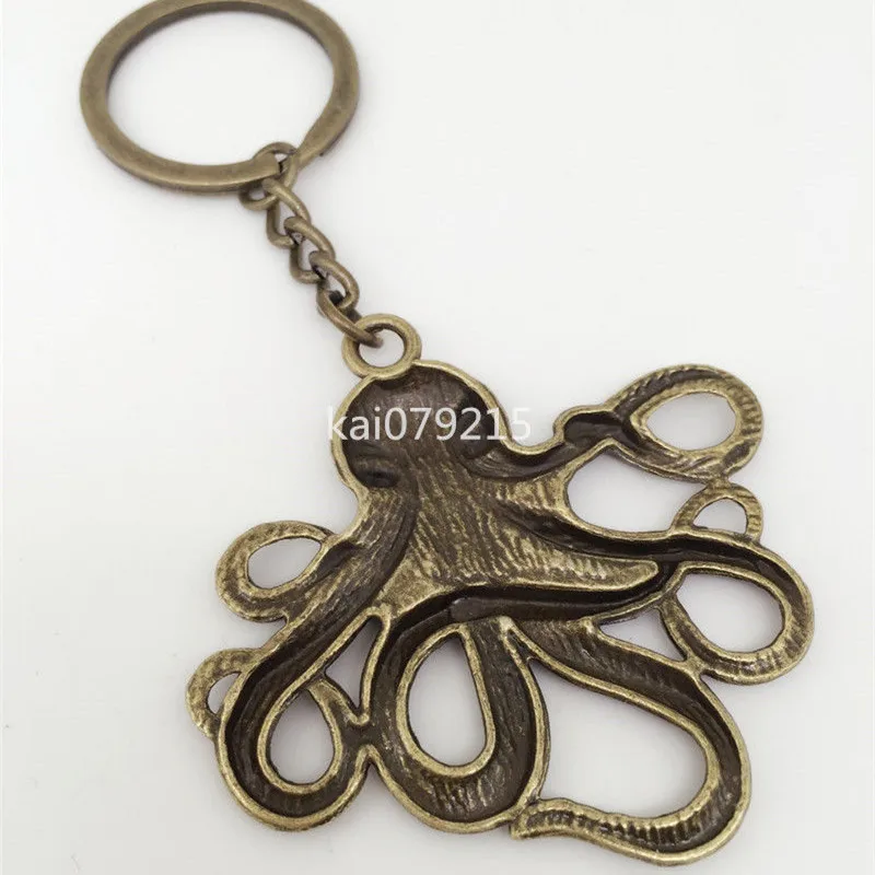 Octopus Key Ring Stevenunk Nautical Squid Kraken Pirate Bronze Jewelry