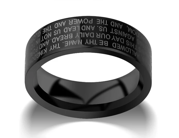 Classic  Biblical Cross Ring 316L Titanium Steel Jewelry  Cool father Fr. Finger Rings blue women Men's Three Colors