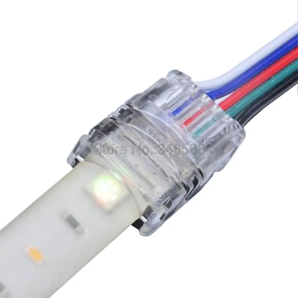 5pcs 5 Pin LED Strip to Wire Quick Connector for 12mm RGBW IP65 Waterproof 5050 LED Tape Light Connection Conductor