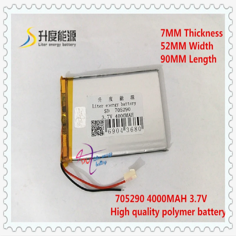 

3,7 V 4000mAH 705290 (полимерный литий-ионный/литий-ионный аккумулятор) для Power bank tablet pc GPS mp3 mp4 toy