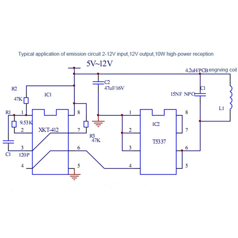 Imagem -05 - Fonte de Alimentação sem Fio Pcb Módulo de Lâmpada de Transmissão sem Fio Ajustável Chip 5v 12v 14v Tensão de Saída Grande