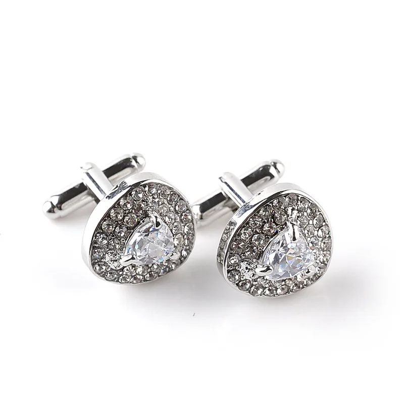 New Arrival Crystal Cufflinks 3 Colors Option Black Blue Red High Quality Luxury Rhinestone Design Hotsale Jewelry Cufflinks
