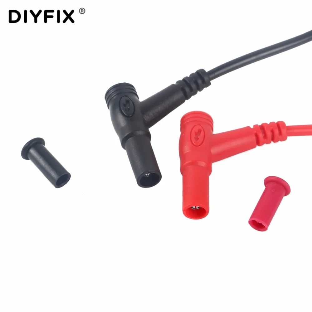 DIYFIX 1 زوج القط الثالث 1000 فولت 20A سلك السيليكون التحقيق موصلات اختبار دبوس ل الرقمية المتعدد إبرة تلميح متعدد متر تستر التحقيق