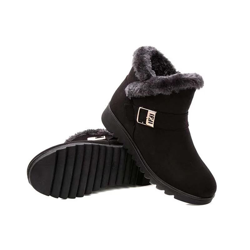 New 2023 women winter boots suede ankle snow boots Female warm fur plush insole comfortable botas mujer flat shoes woman WSH3144