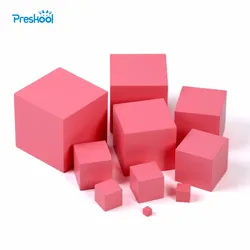 Montessori Professional Pink Tower without Stand 1 cm to 10 cm Early Childhood Education Preschool Kids Toys Brinquedos Juguetes