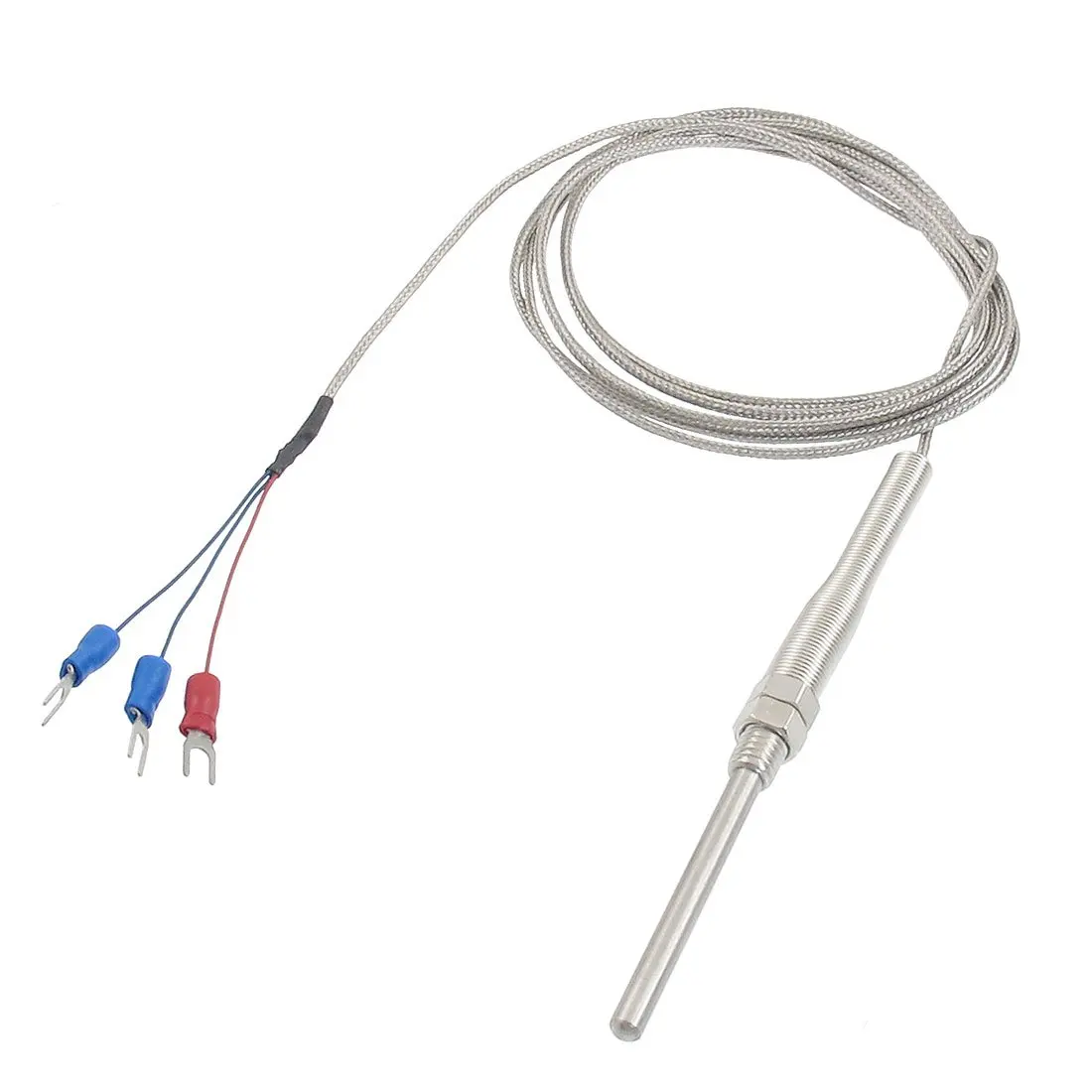 0-400C PT100 Type 5mm x 50mm Temperature Controller Thermocouple Probe 2 Meters