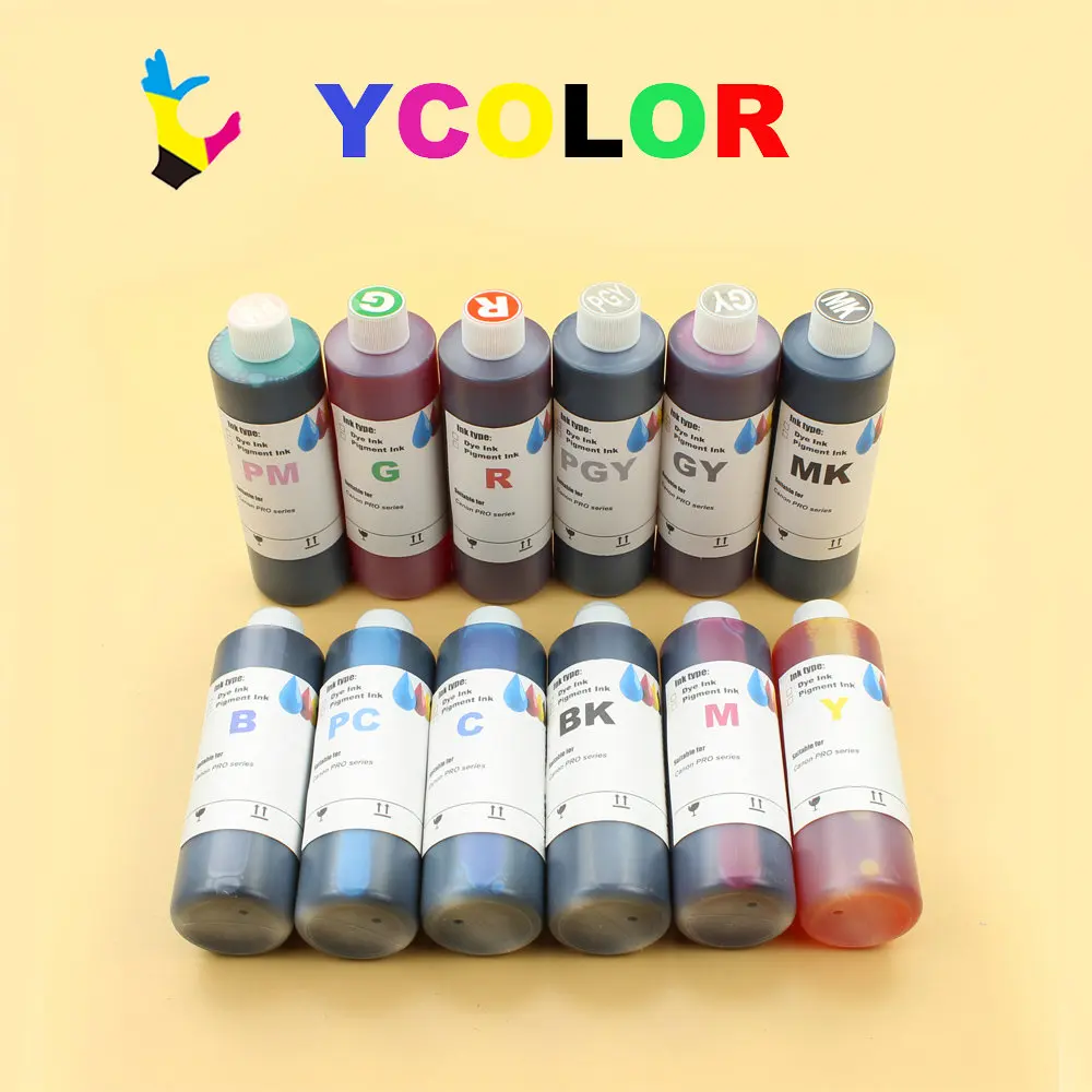 DGYCJLFP 12 color/set 250ML/bottle Pigment ink for Canon PFI 57 ink cartridge for Canon PRO 520 540 540S 560S printer