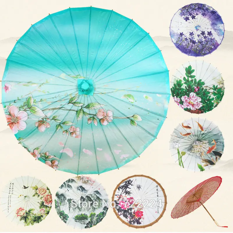 

Dia 84cm Chinease Craft Umbrella Parasol Traditional Non-waterproof Decoration Cosplay Dance Gift Long-handle Umbrella