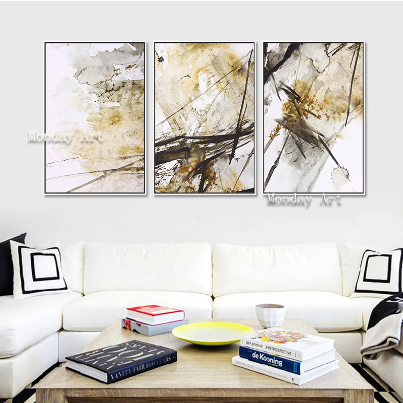 

3pcs painting handmade Abstract art Painting Home Decor Canvas Art wall painting Wall art painting for Living Room bedroom decor