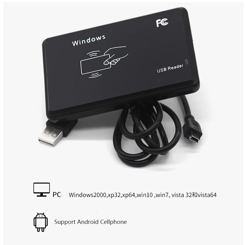 KinJoin R20C 13.56Mhz long range USB Interface desktop RFID reader nfc Card Reader IC Smart Card RFID Reader