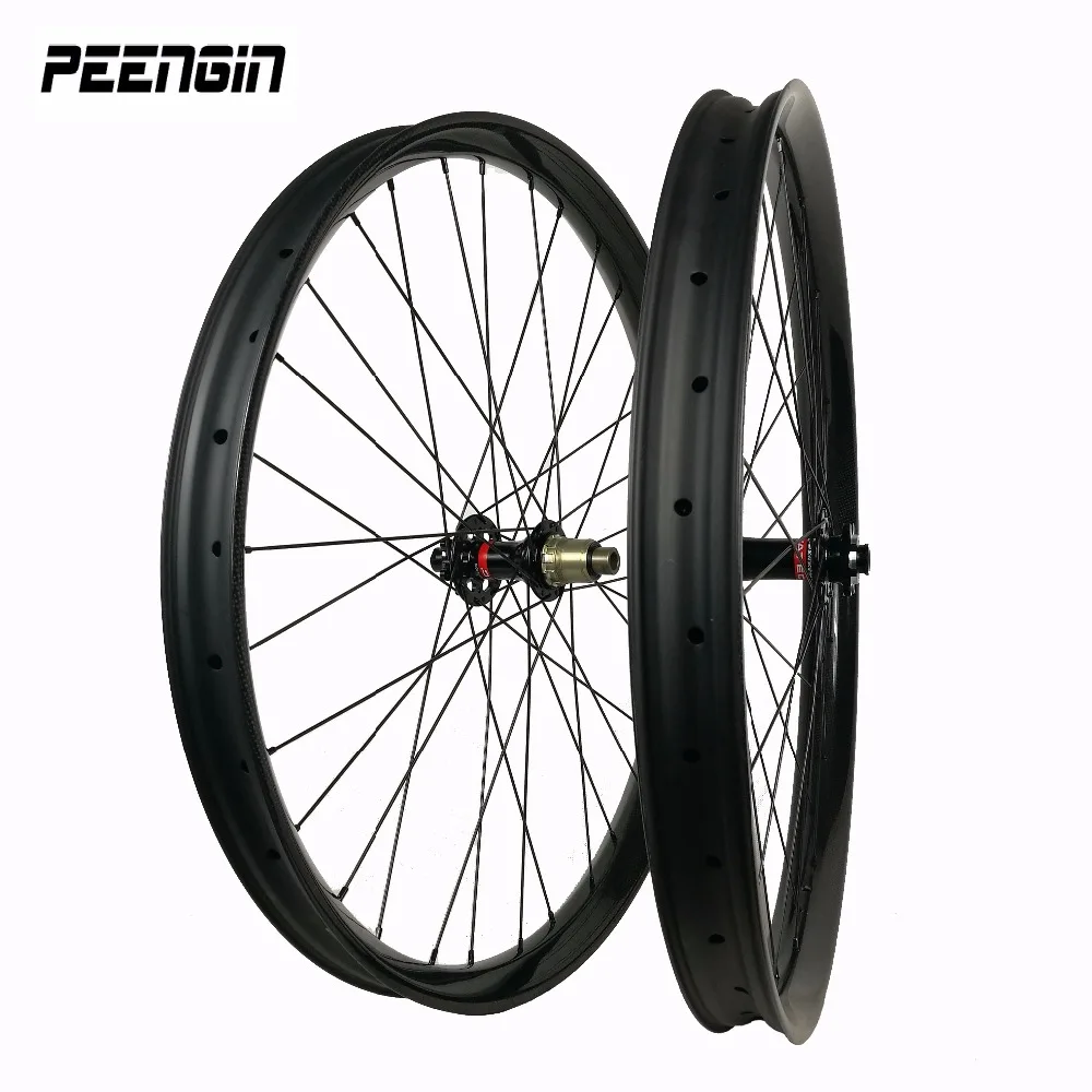 Carbon DIY 29er Mountain AM Wheelset Descent Mtb Wheels 50x25Mm Enduro Bike Tubeless Novatec Hub 28H 32H Quick Release/Thru Axle