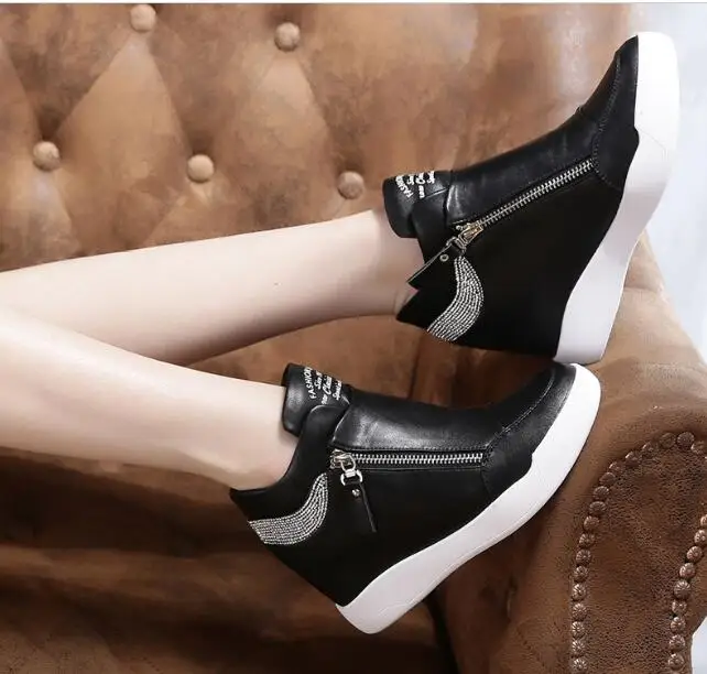 Moda nuovi stivali zeppe scarpe donna piattaforma di cristallo scarpe donna scarpe per il tempo libero Casual tacchi alti Sneakers da donna
