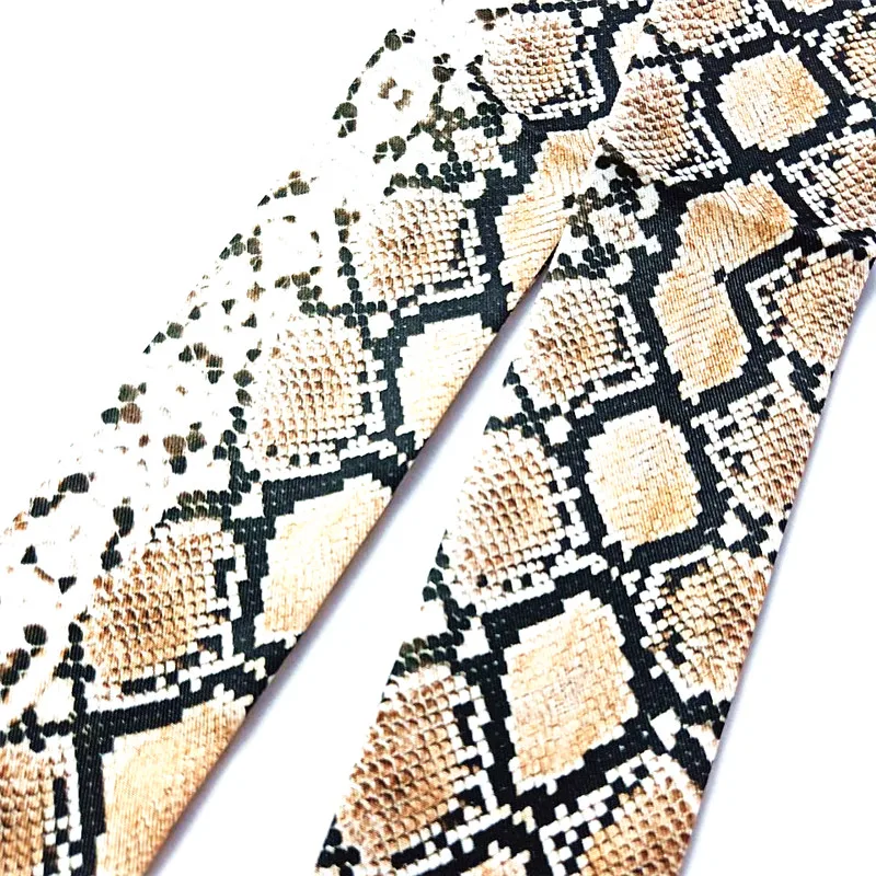 Leopard Snake Skin Print 2023 New Bag Skinny Silk Scarf For Women Luxury Brand Foulard Women Tie Fashion Head Scarves For Ladies