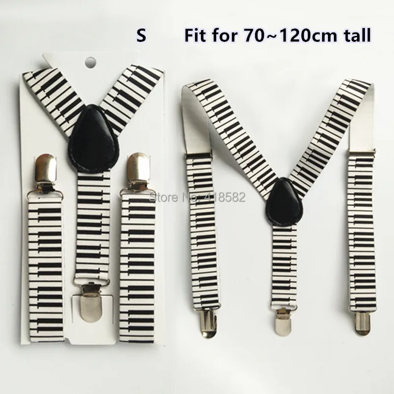 BD032-Best wedding gift Piano Print suspenders for men and women high quality adult leather braces Y-back kids braces free ship