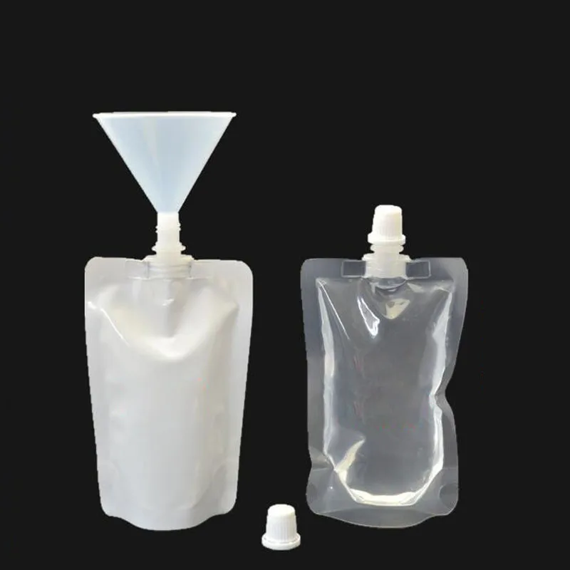 

500pcs 100ml Plastic Mylar Stand Up Spout Bag Fill Sauce Juice Jelly Beverage Bag Sample Package Pouch ZA6775