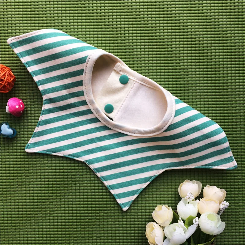 Bavoirs rotatifs à double bouton pour bébés, jolis bavoirs à motif fleuri, à pois rayés, étoiles, pour filles et garçons DS19
