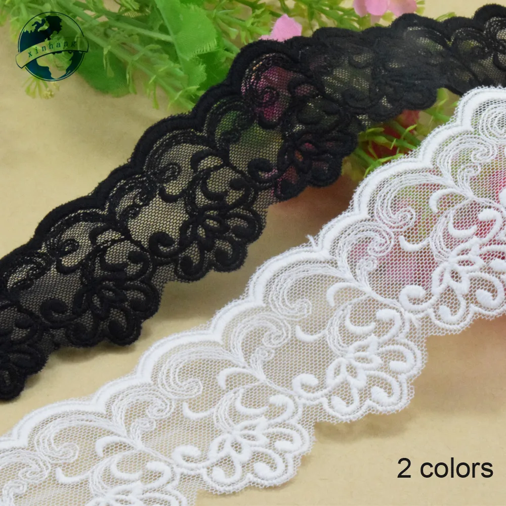 5cm Width White Cotton Embroidedery Lace Ribbon Guipure Trim DIY Wedding Accessories Dolls Sewing Dress Lace applique#2884