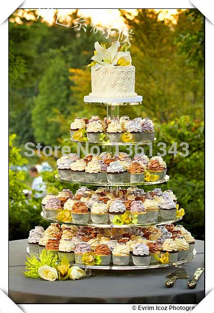 

5 tiers acrylic cake stand,acrylic cupcake display decoration