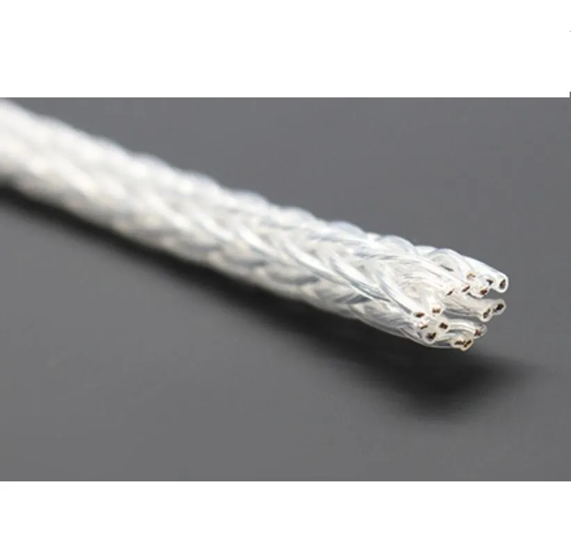 1M HIFI  Audio cable 8AG High Purity Silver Plated OCC 16 Strands Speaker Cable Wire for AMP CD DVD VCD wire