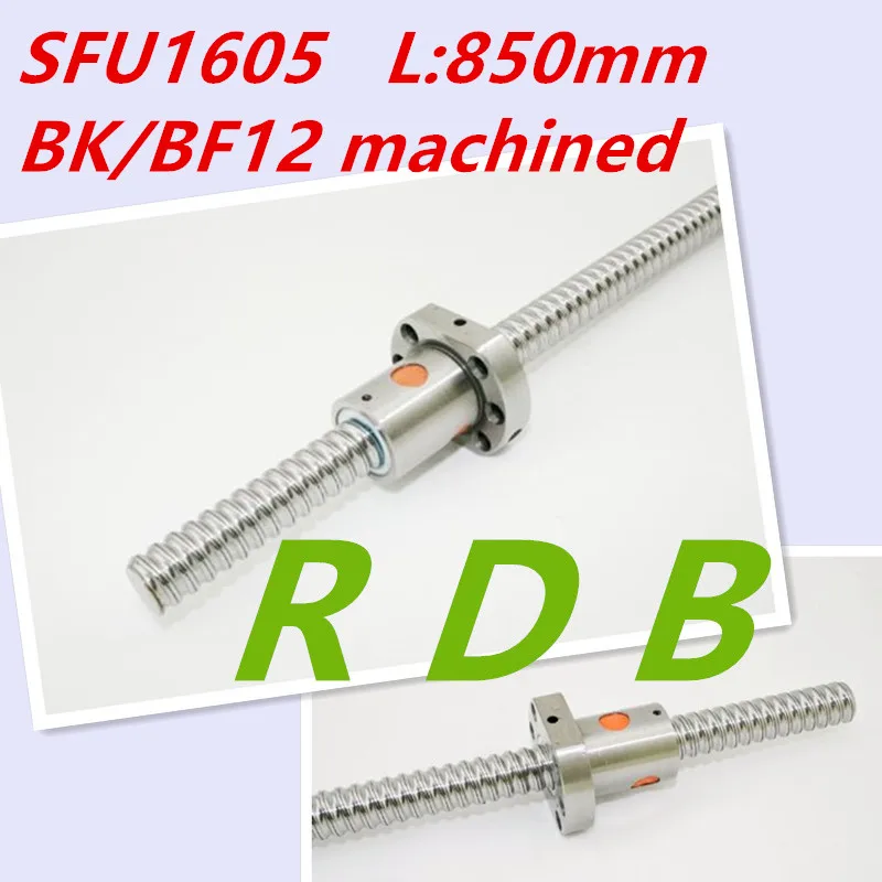 SFU1605 850mm 900mm 950mm Ball Screw RM1605 with BK/BF12 End Machined and SFU1605 single nut CNC parts