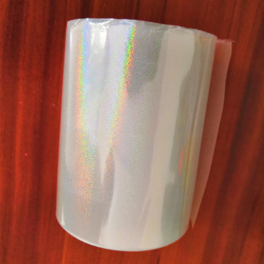 Two rolls Transparent holographic foil  Hot stamping foil hot press on paper or plastic 8cm x120m heat stamping film