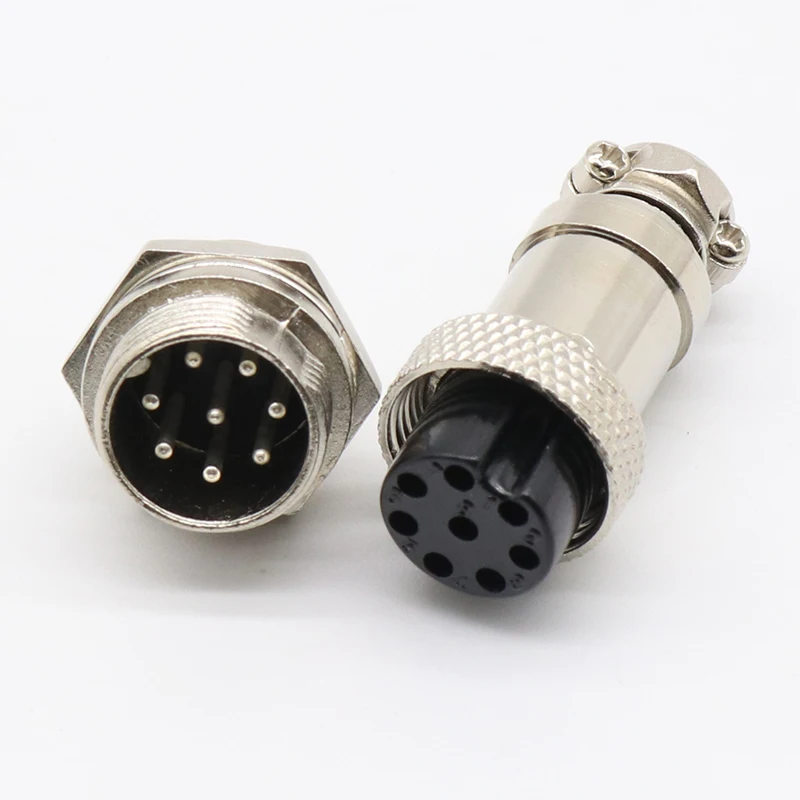 1set GX16 8 Pin Male & Female Diameter 16mm Wire Panel Connector L76 GX16 Circular Connector Aviation Socket Plug