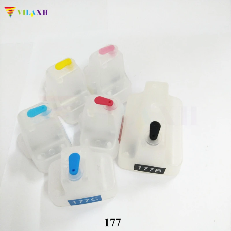 Vilaxh for HP 177 Refillable Ink Cartridge Replacement for HP Photosmart C5100 C5140 C5183 C6270 C6280 C6180 3110 3210 Printer