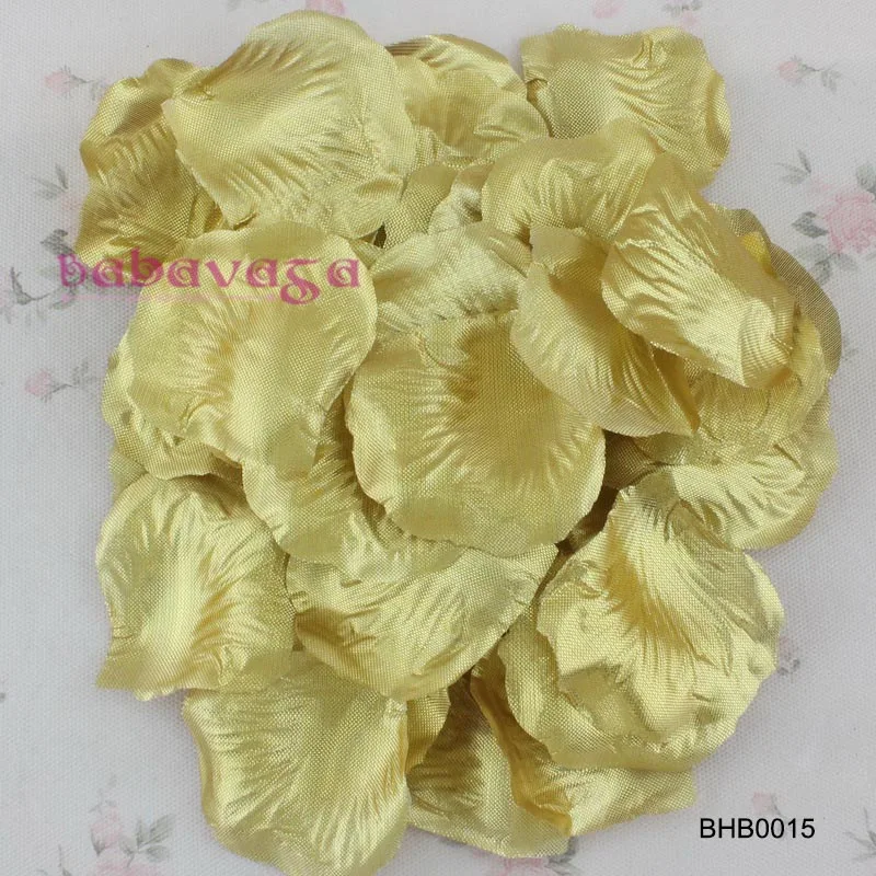 Gold Color Silk Rose Petals Table Flower Decoration Engagement Christmas Party Celebrations