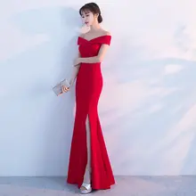 Boat Neck Bridesmaid Dress New Arrival #4