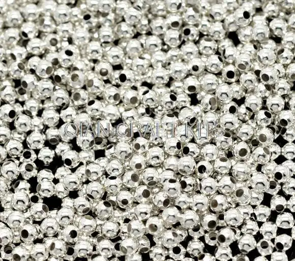 Wholesale Lots approx 5000pcs Silver Plated Smooth Round Iron Metal Spacers Beads 2mm-4mm mix size-XD0026