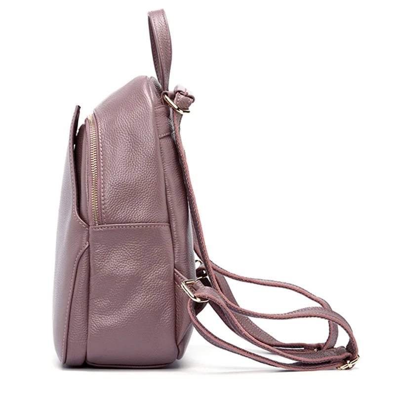 Zency-Mochila De cuero genuino para mujer, bolso de viaje a la moda, mochila diaria para vacaciones, estilo Preppy, mochila escolar para niña