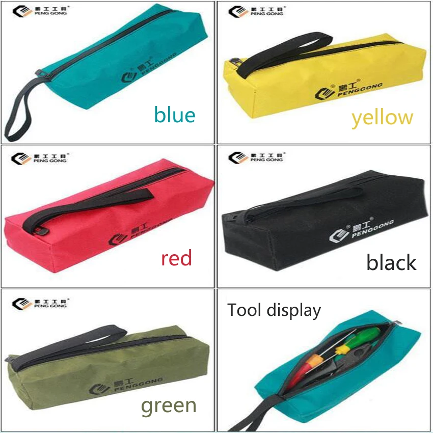 Bolsa de herramientas de almacenamiento multicolor, bolsa de utilidad, lona Oxford, impermeable, multifuncional, pequeña pieza de Metal con asa de transporte, 1 ud.