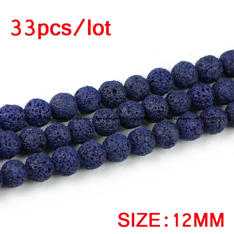 Dark blue Lava Natural Stone Volcanic Rock 4/6/8/10/12MM Round Loose Beads For Jewelry Making Bracelet Necklace DIY Accessories