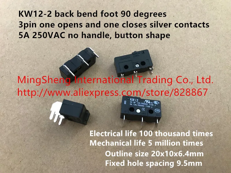 Original new 100% micro switch limit switch KW12-2 series 3A 250VAC 5A 125VAC 25T85 compass excurvation