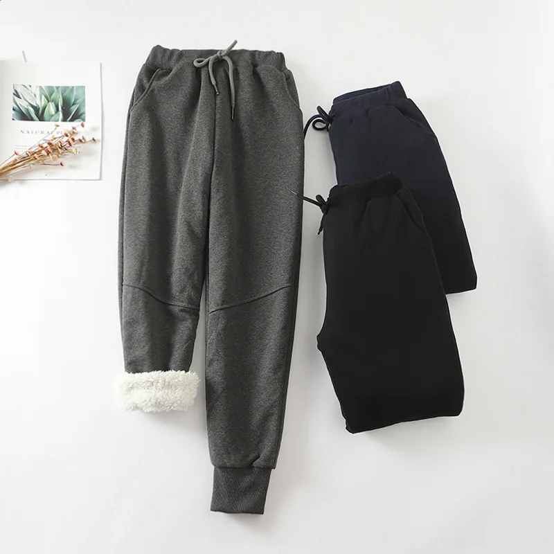 

Winter Cashmere Warm Pants For Women Casual Velvet Warm Pants Women's High Waist Winter Thick Trousers Warm Women Pant D265